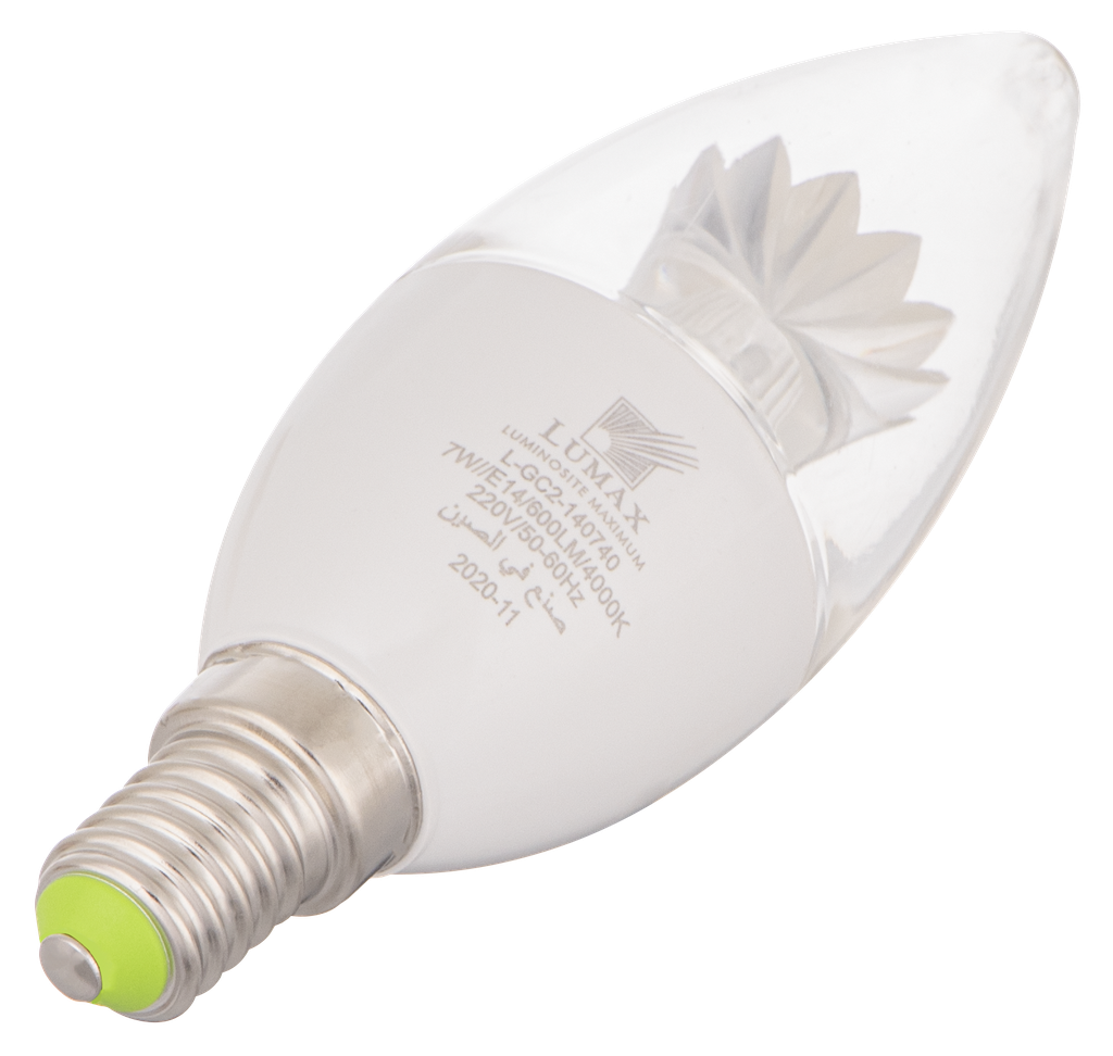 L-GC2-140740-LAMPE C38 CRISTAL FLAMME E14 220V MALTA