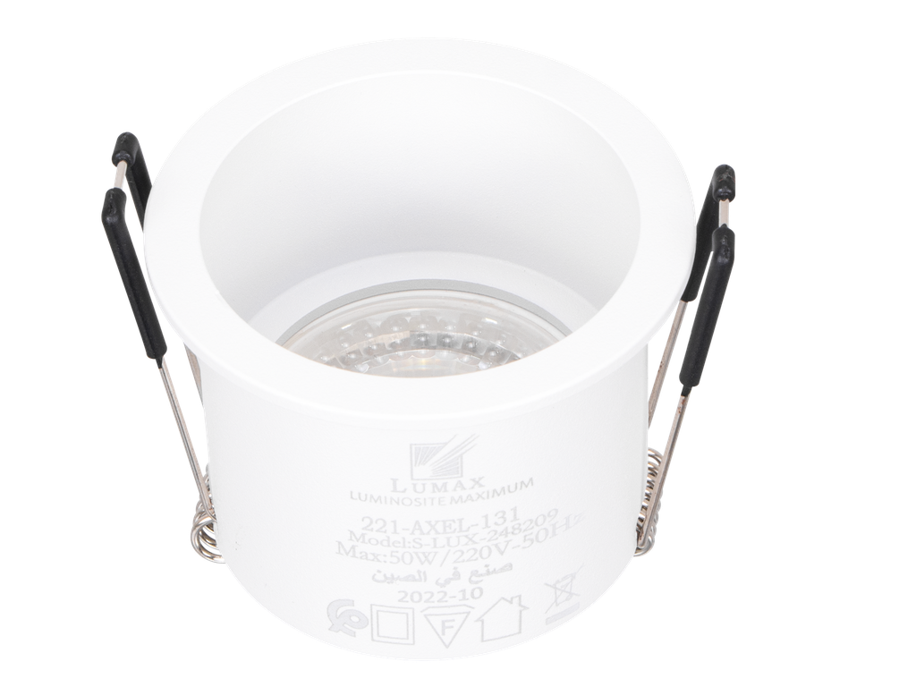 221-AXEL-131-CADRE SPOT MR16 FIXE A ENCASTRER ROND ALUMINIUM