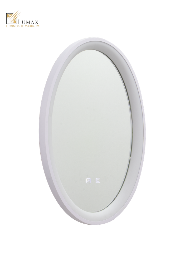 807-LONDON-0040-MIROIR LED LUMINEUX OVAL CCT DIMMABLE ET DÉSEMBUAGE DE MIROIR D60*40*H6CM LONDON