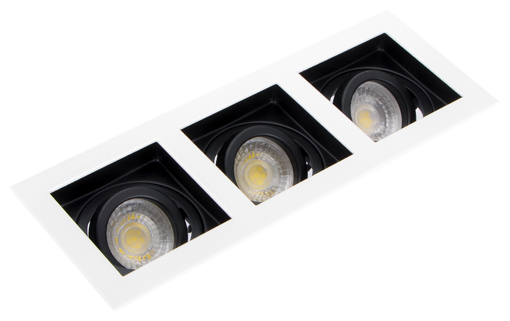 S-YLD-941007-SPOT 3*MR16 A ENCASTRER RECTANGULAIRE ORIENTABLE ALUMINIUM RENOKA