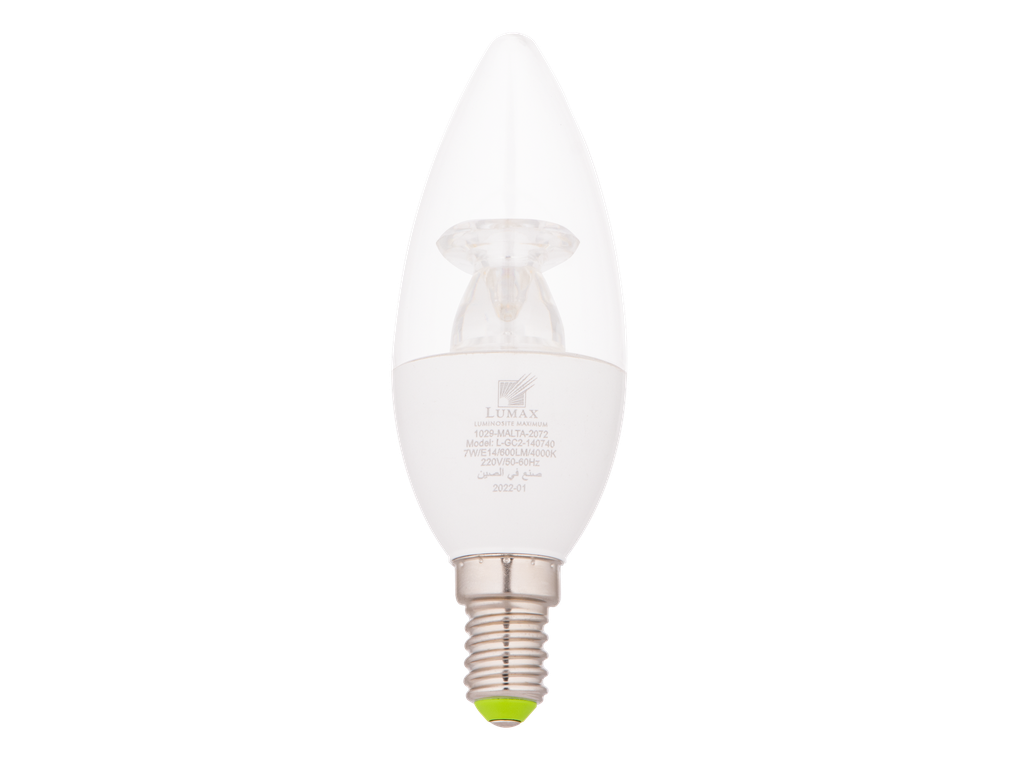 1029-MALTA-2072-LAMPE C38 CRISTAL FLAMME E14 220V