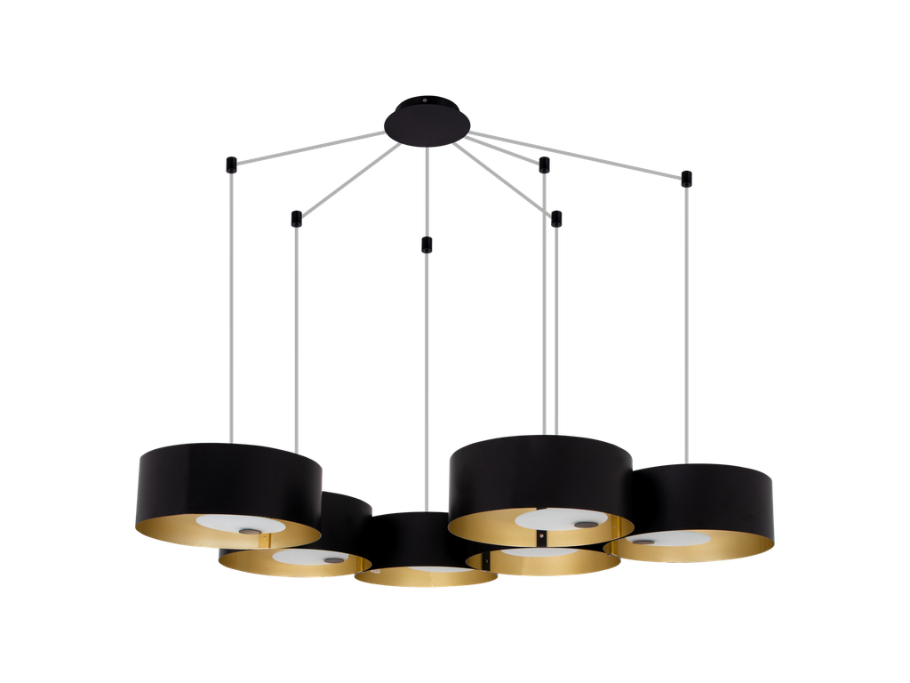 803-DAPHNE-006-SUSPENSION 6XG9 220V NOIR L120 W80 H130 DAPHNE